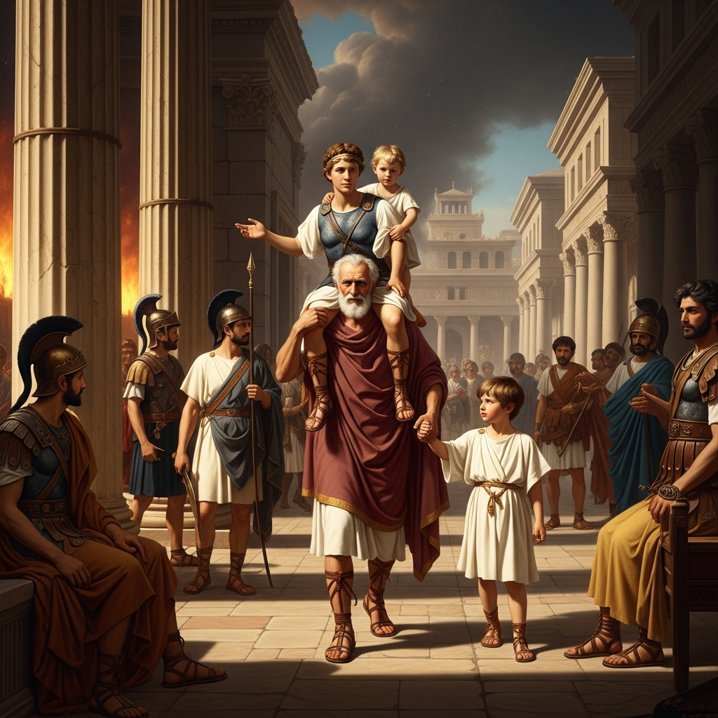 Aeneas Flees Troy