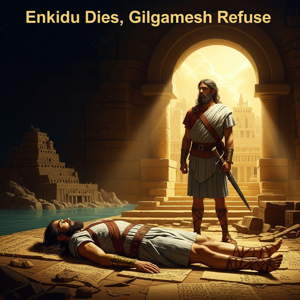 Enkidu Dies, Gilgamesh Refuses