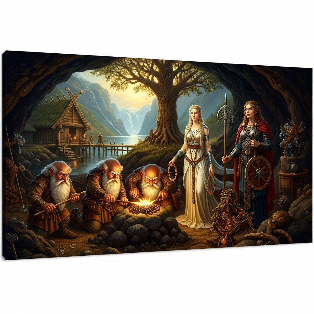 Freya and the Four Dwarves of Svartalfheim