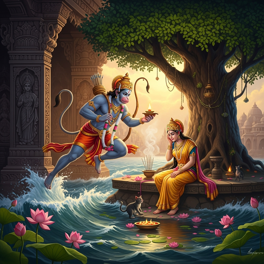 Hanuman Finds Sita in the Ashoka Grove