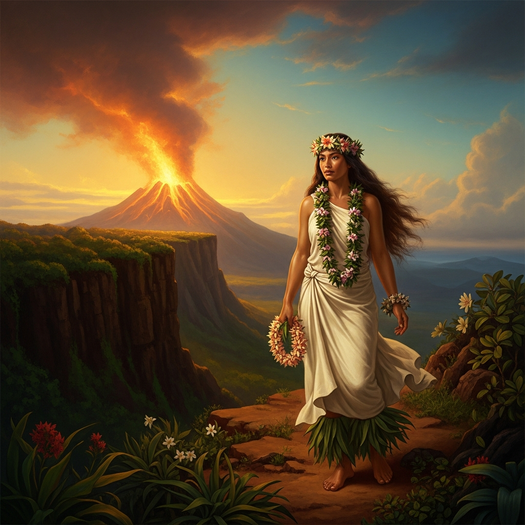 Hiʻiaka Walks Through Fire for Her Sister