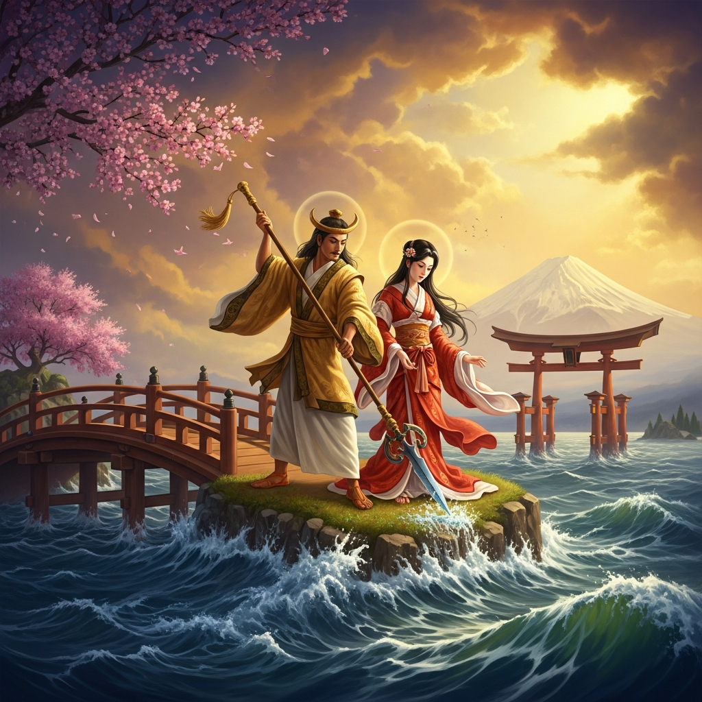 The Divine Couple Stir the Ocean