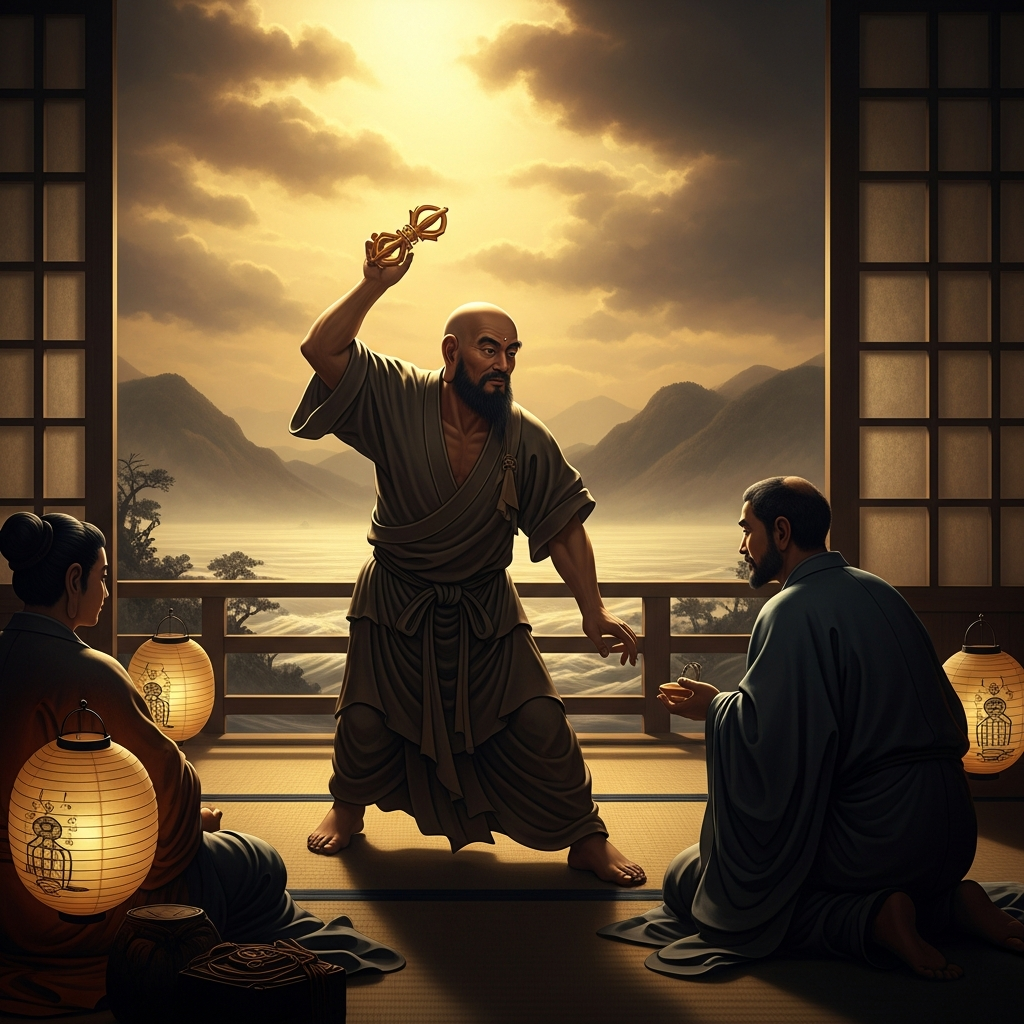 Kūkai Throws the Vajra Across the Sea