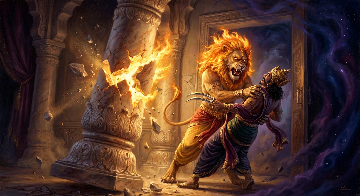 Narasimha Tears Hiranyakashipu