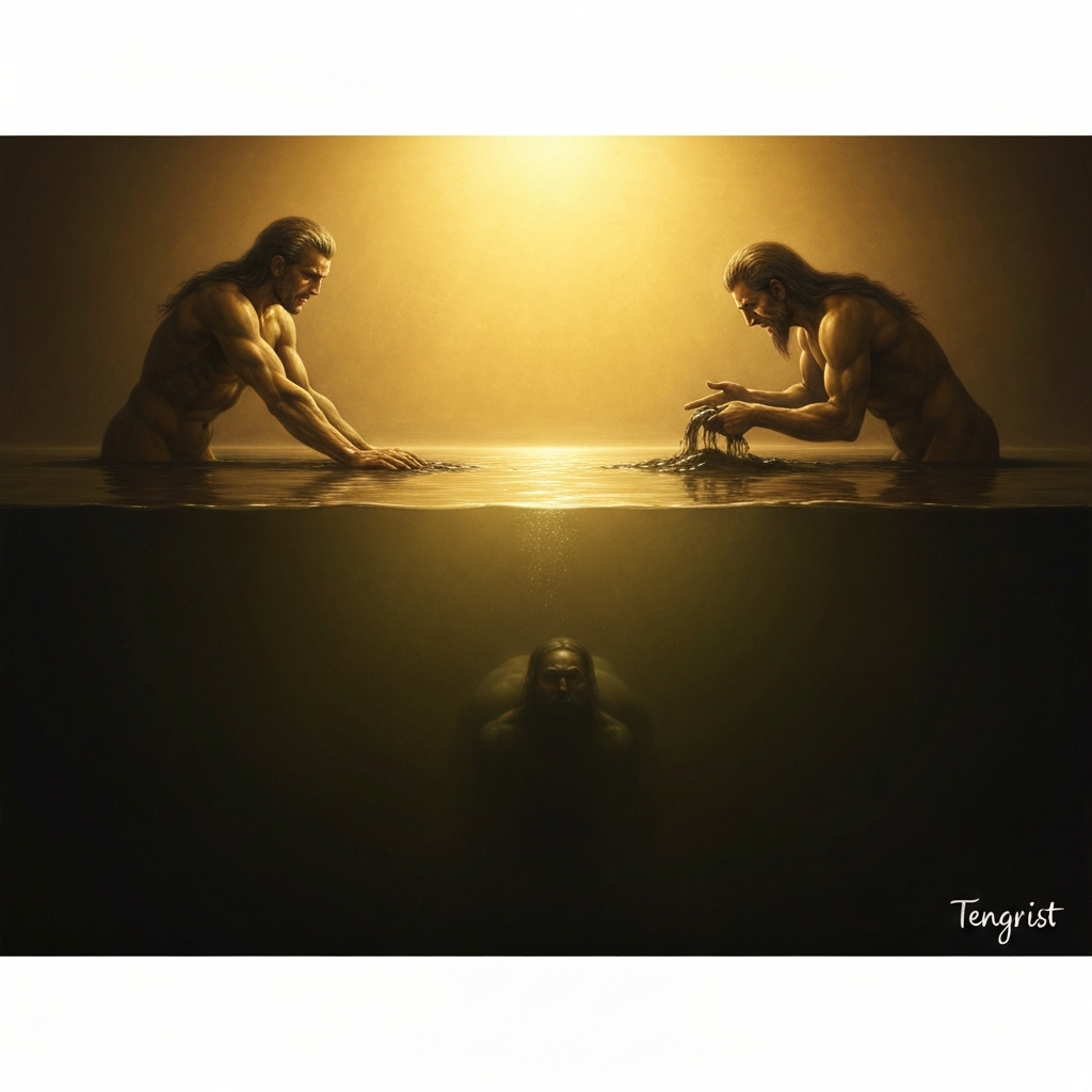 Tengri and Erlik Divide the World