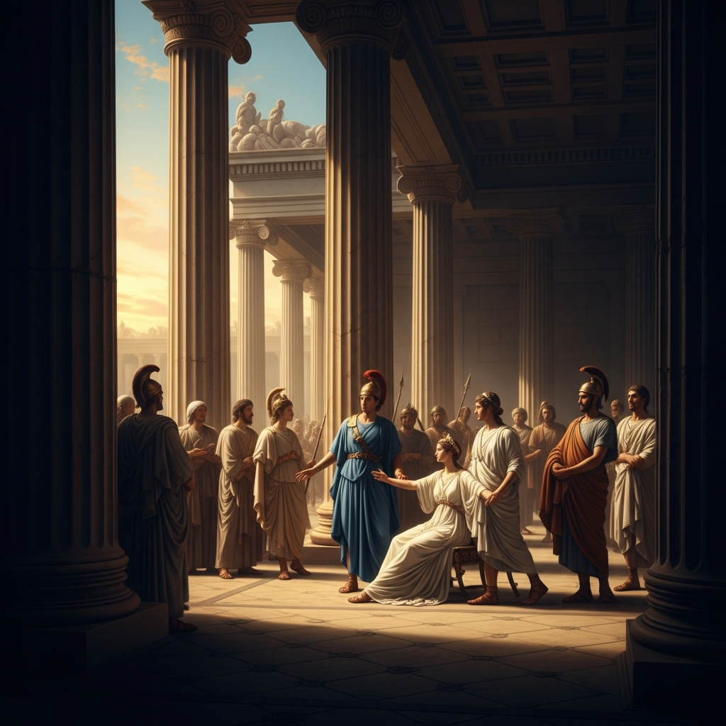 Aeneas Leaves Dido at Dawn