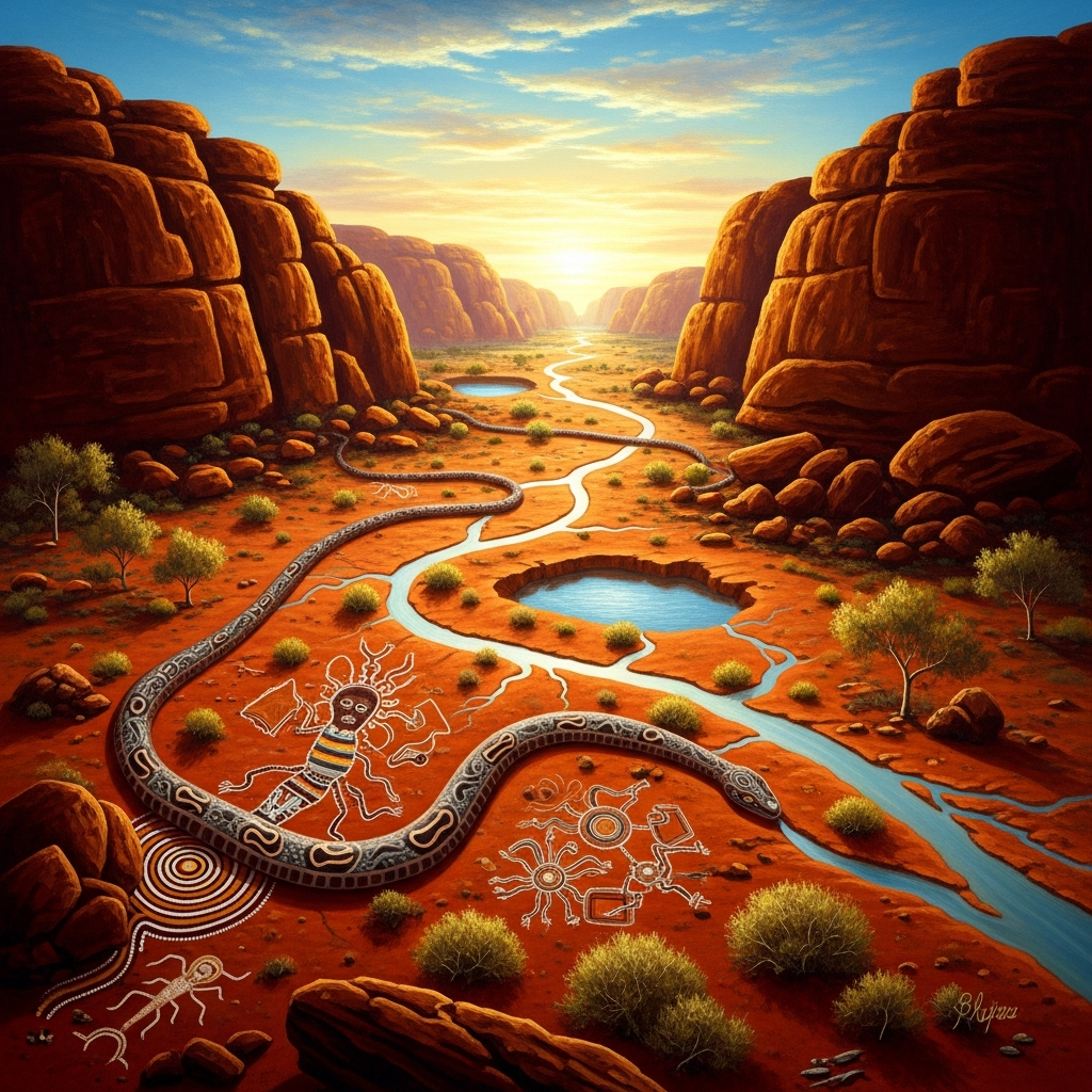 The Rainbow Serpent Shapes the River Country