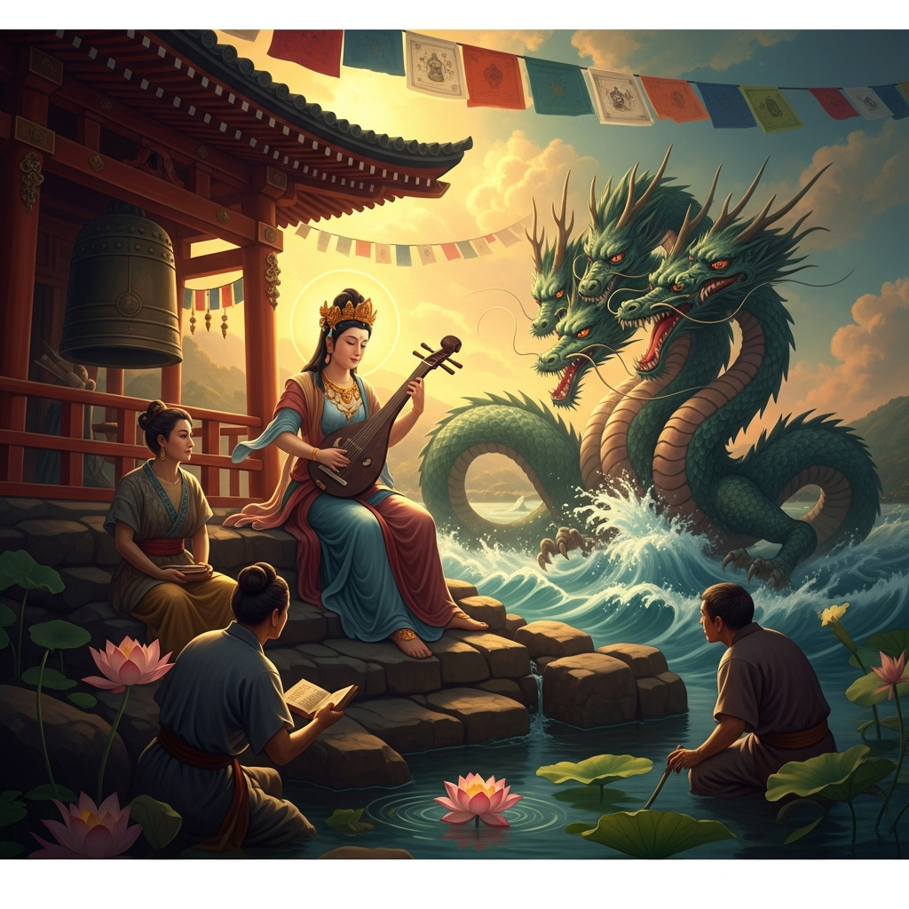 Benzaiten Plays the Biwa for the Dragon King