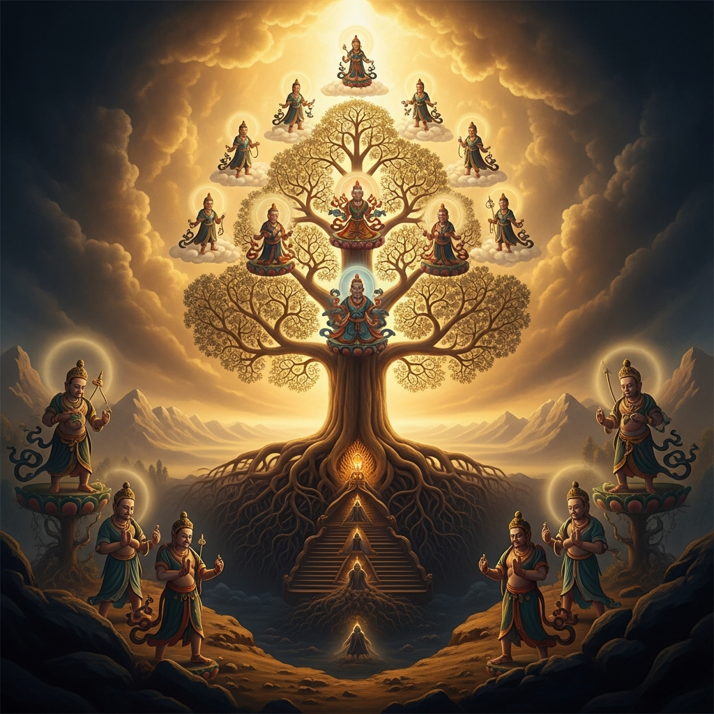 The Bon World Tree and the Nine Levels