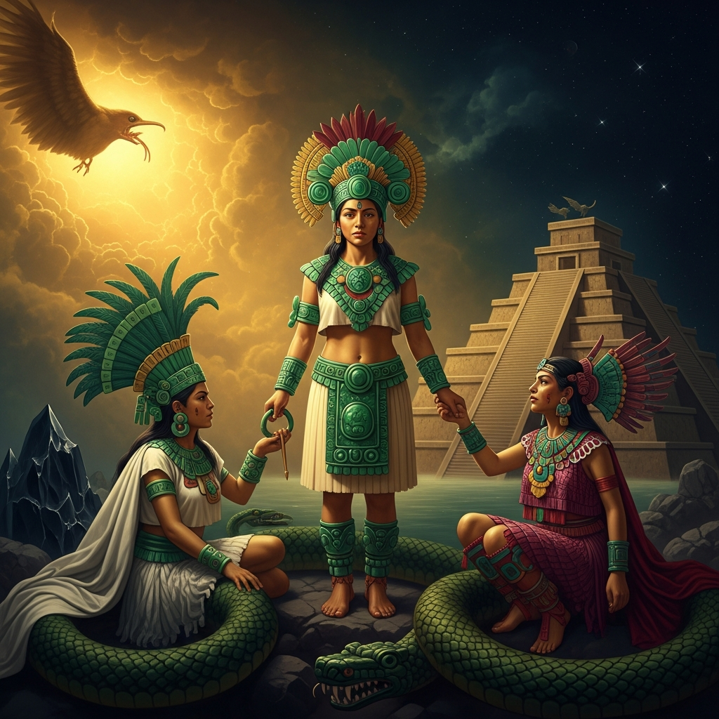 Chalchiuhtlicue and the Drowning of the Fourth Sun