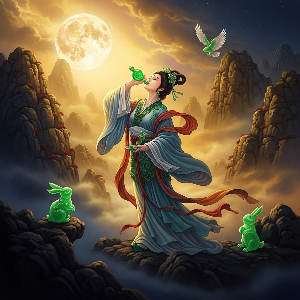Cháng'é Drinks the Elixir and Flies to the Moon