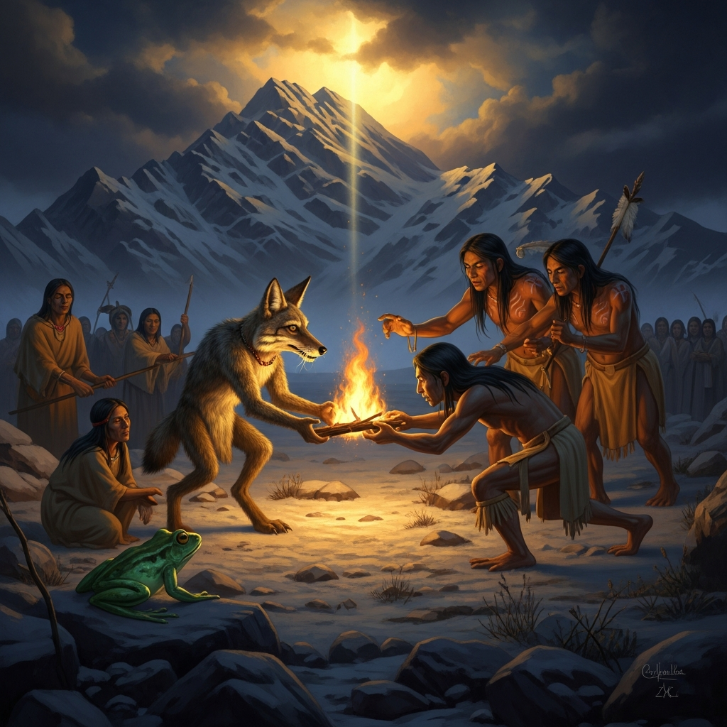 Coyote Steals Fire from the Mountain Beings