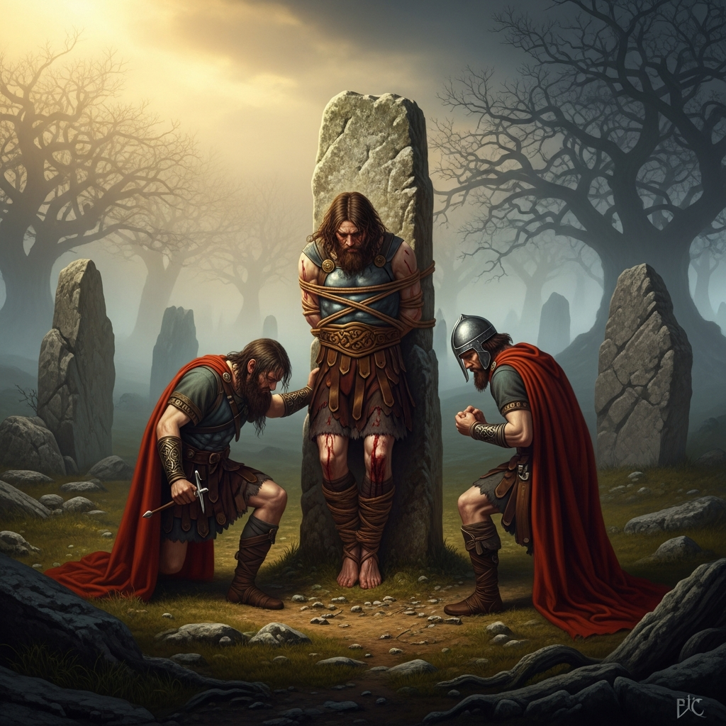 Cú Chulainn Tied to the Stone