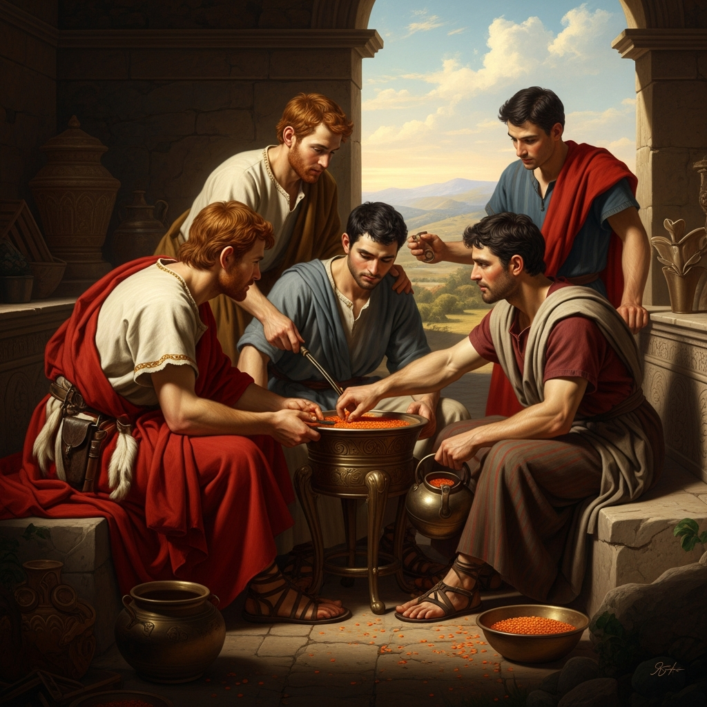 Esau Sells His Birthright for a Bowl of Stew