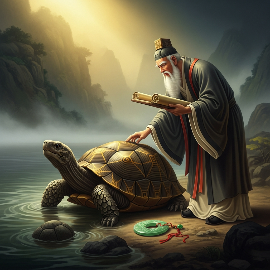 Fúxī Reads the River Tortoise's Back
