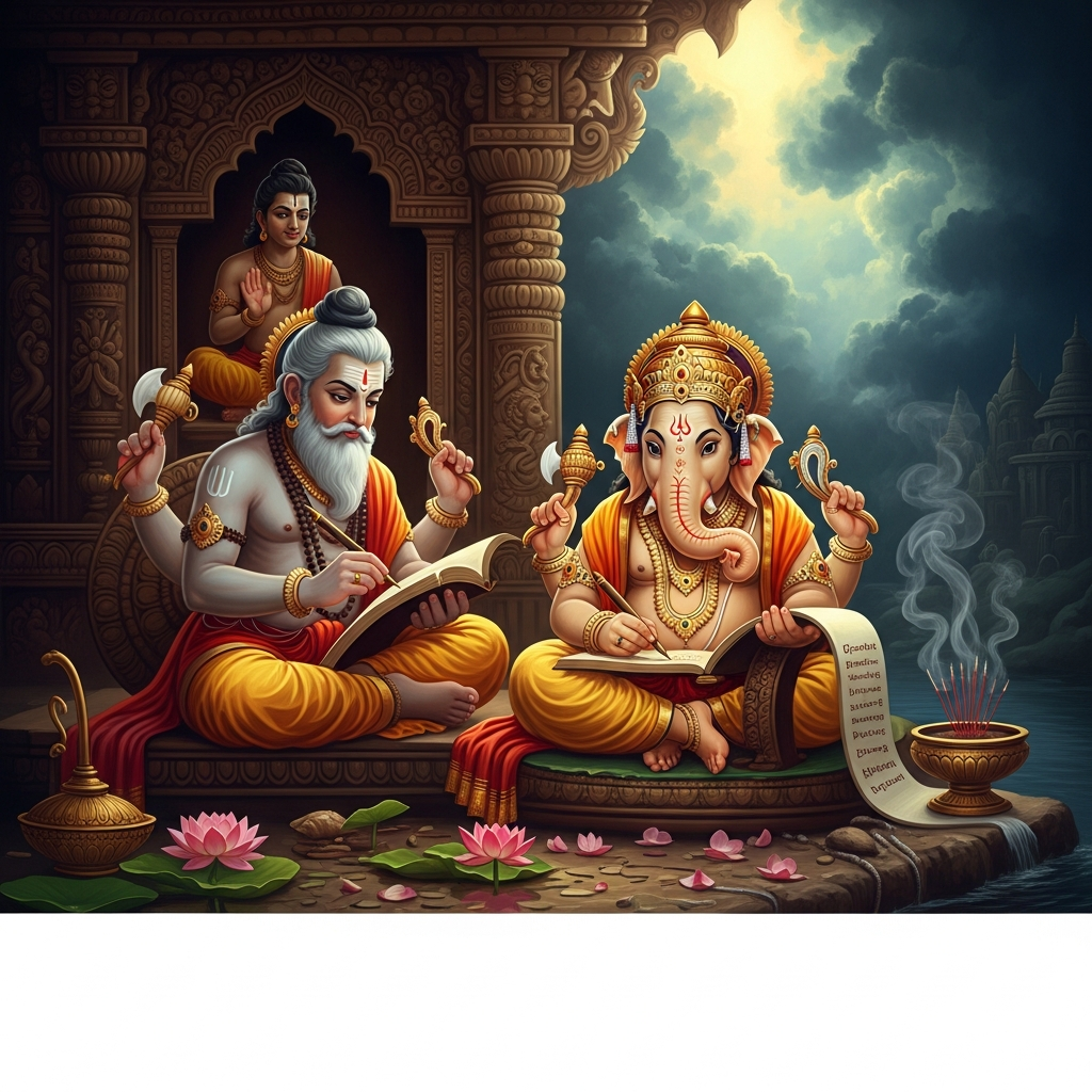 Ganesh Writes the Mahabharata: The Tusk That Became a Pen