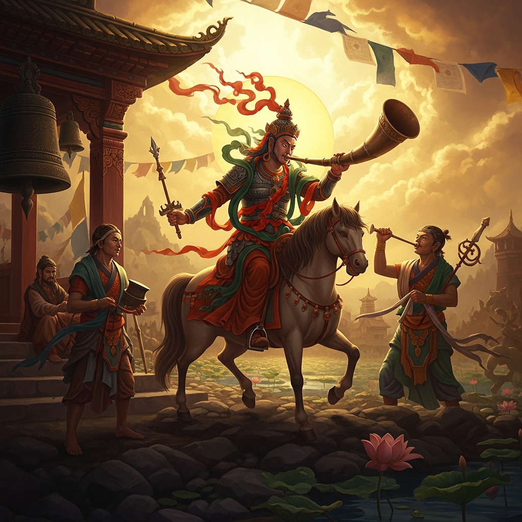 Gesar Rides the Wind Horse