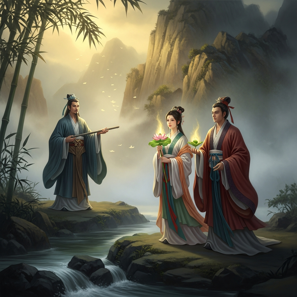 Hé Xiāngu and the Spiritual Lotus