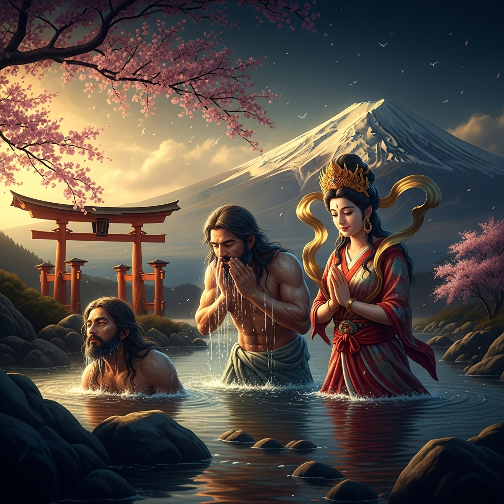 The Three Great Deities Born from Washing