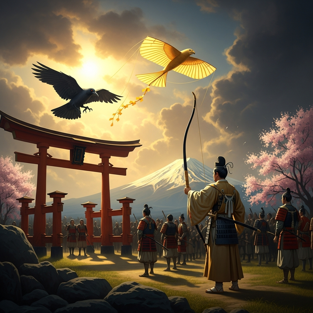 Emperor Jimmu Follows the Golden Kite