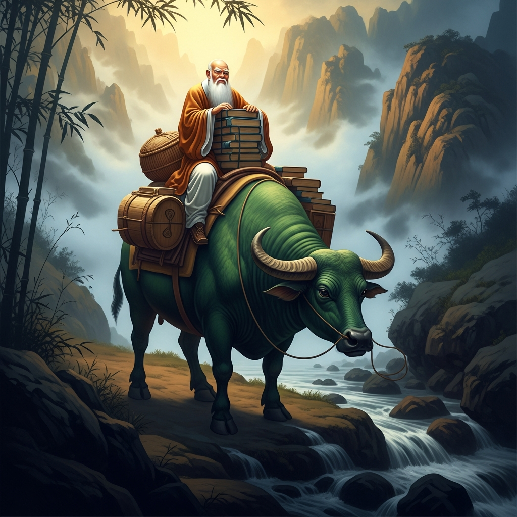 Lǎozǐ Rides West on a Buffalo