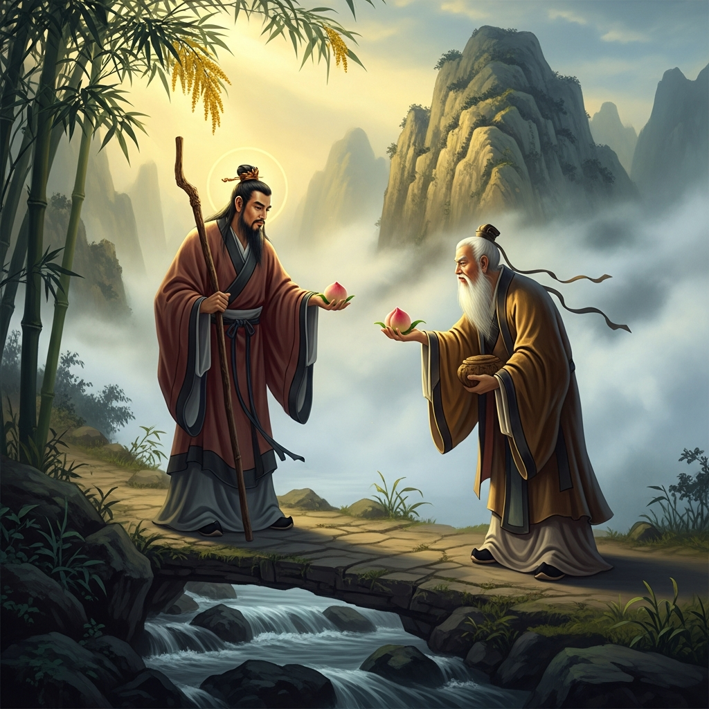 Lü Dongbin Finds the Peach of Immortality