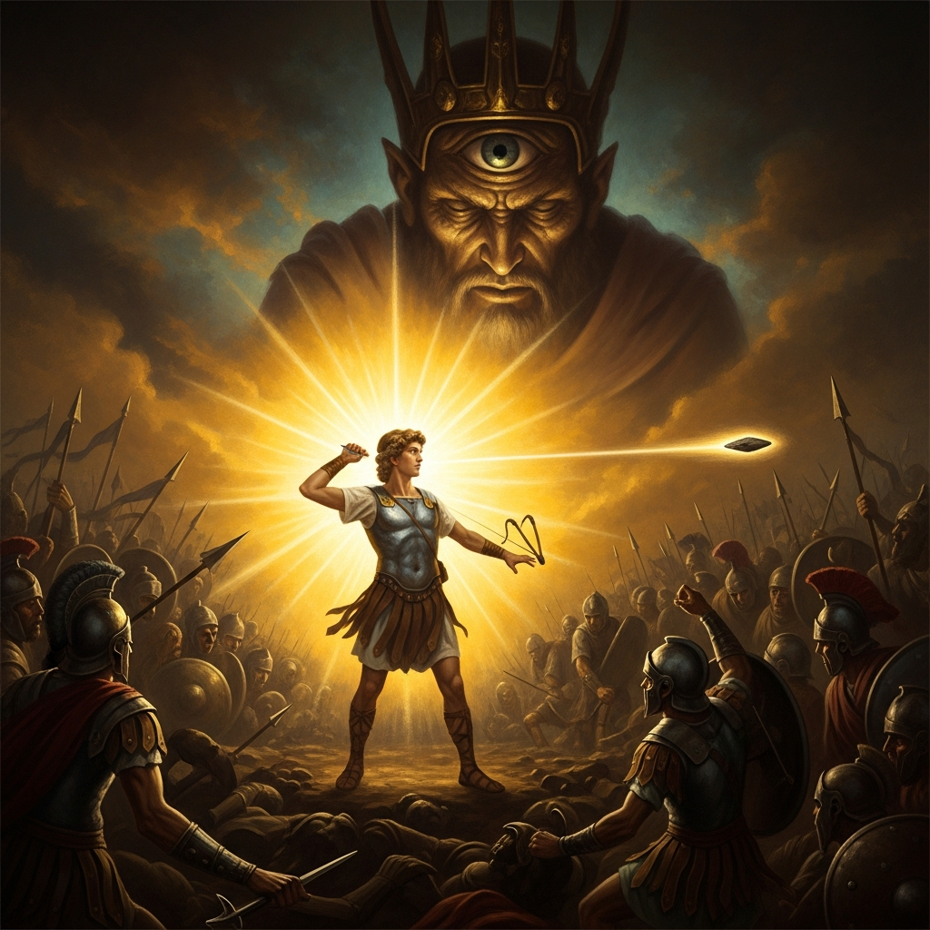 Lugh Kills Balor at Mag Tuired