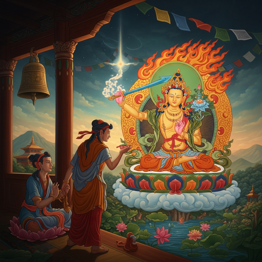 Mañjuśrī Cuts Through Confusion with One Stroke