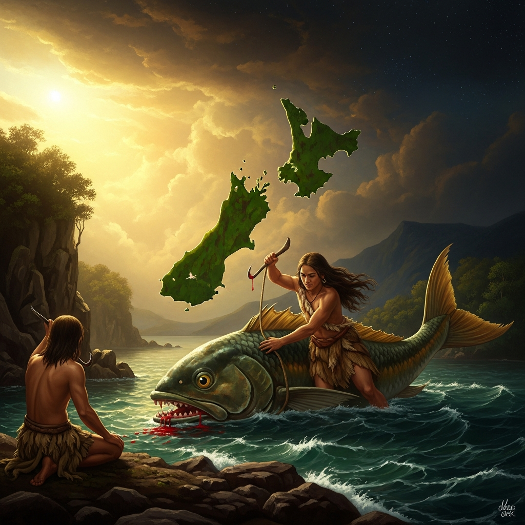 Māui Fishes Up the North Island
