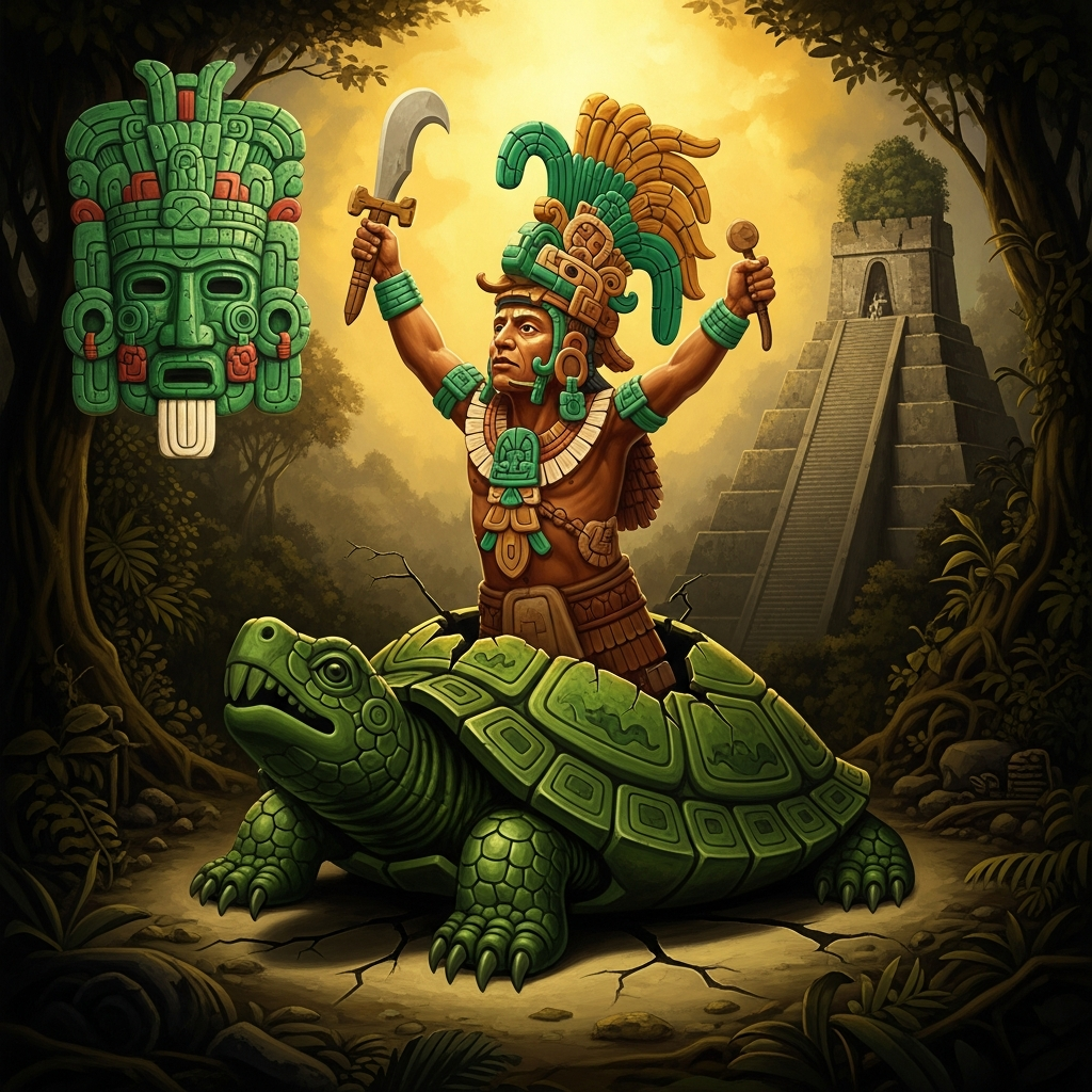 The Maize God Rising from the Turtle's Back