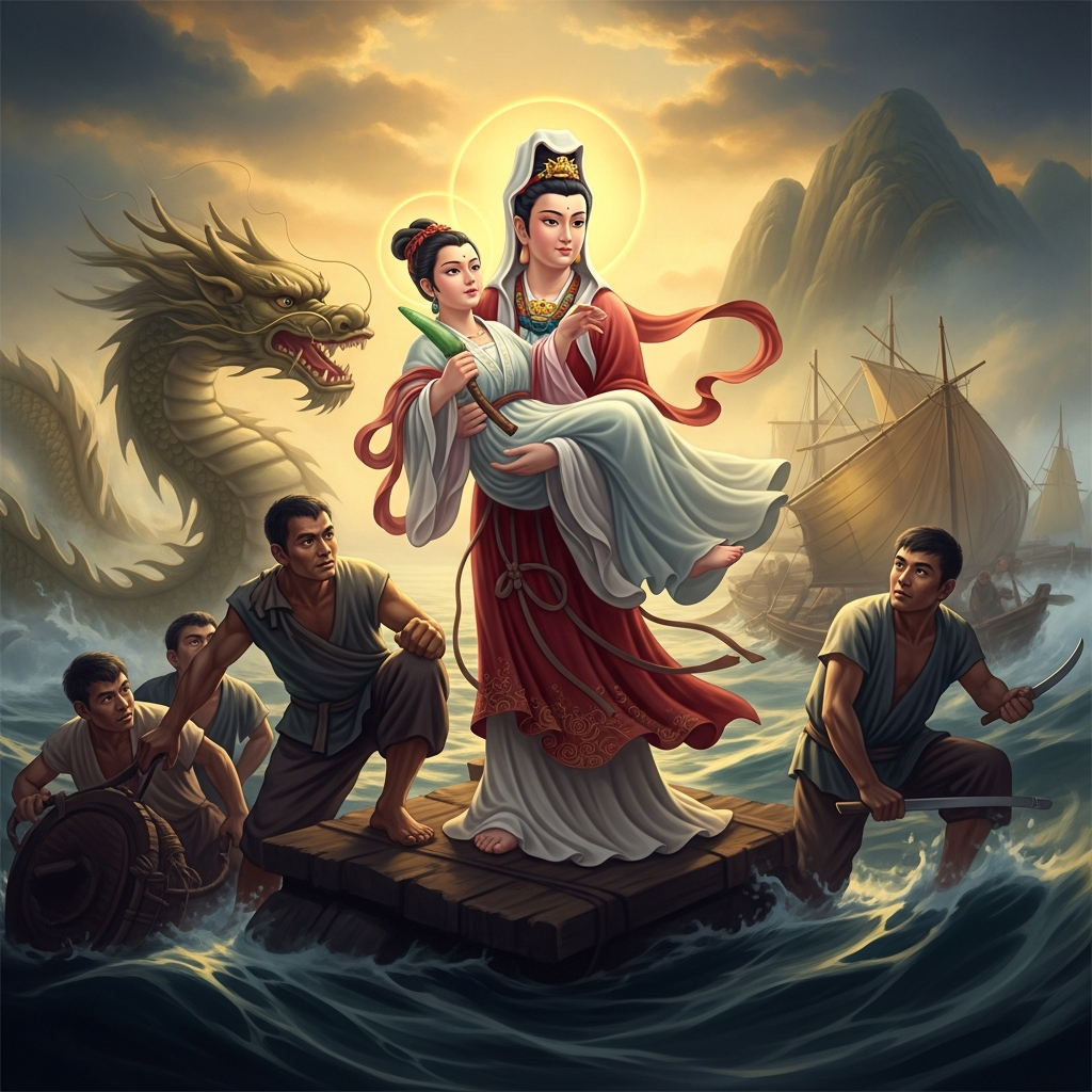 Mazu Stands at the Water's Edge