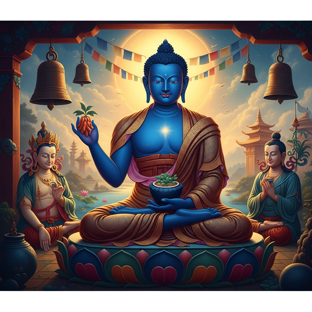 The Medicine Buddha's Lapis Lazuli Glow