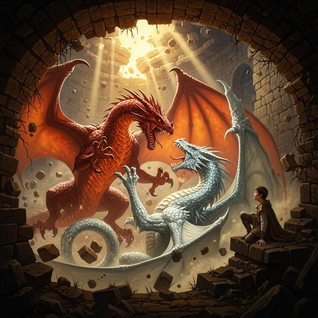 Merlin, Vortigern, and the Dragons Beneath the Tower