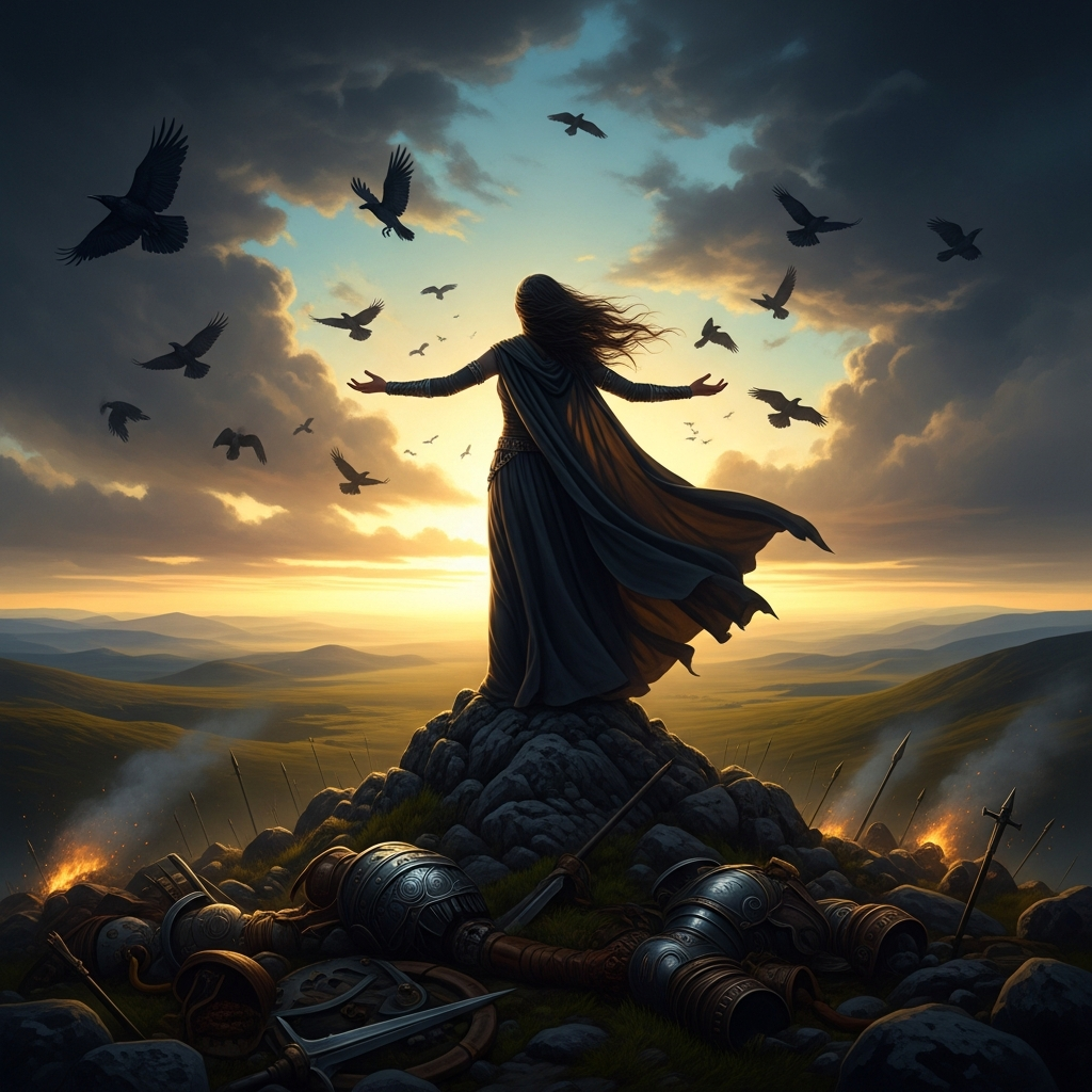 The Morrigan Over the Battlefield