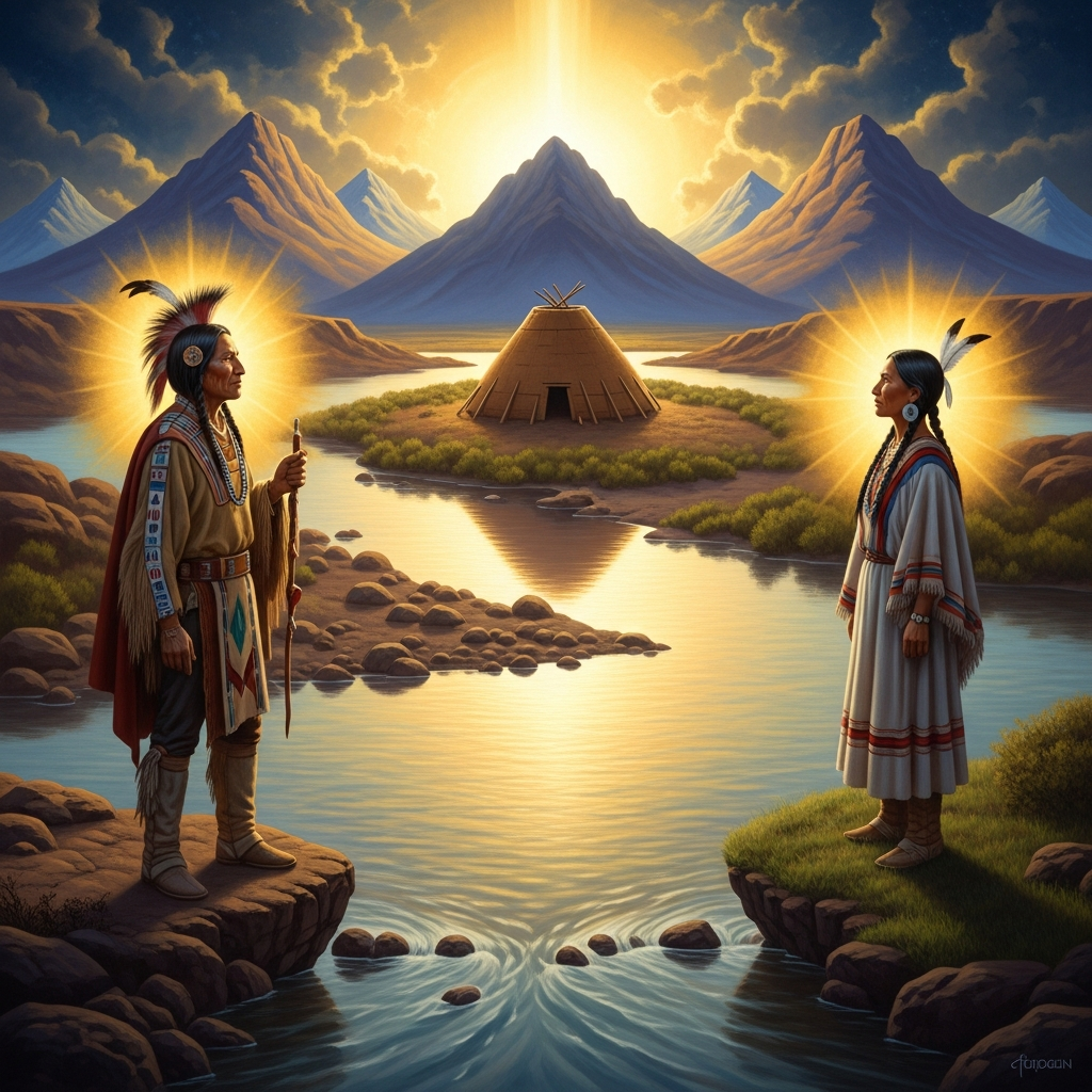 First Man and First Woman in the Fourth World