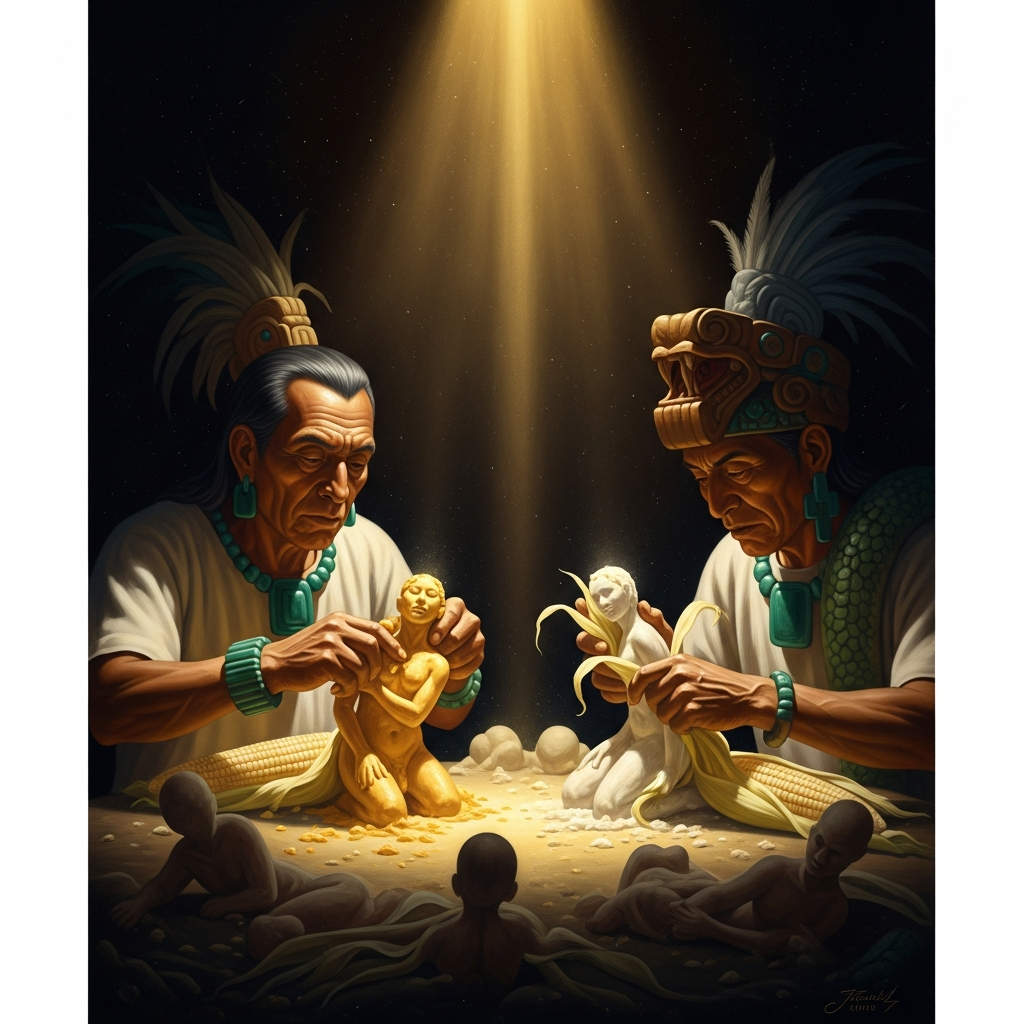The People Made of White and Yellow Corn