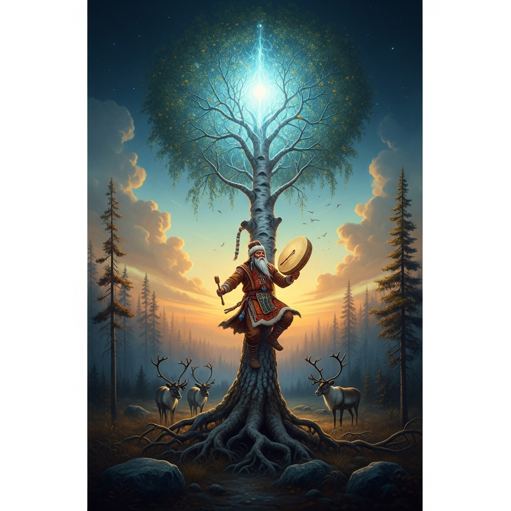 The World Tree and the Shaman Who Climbs It