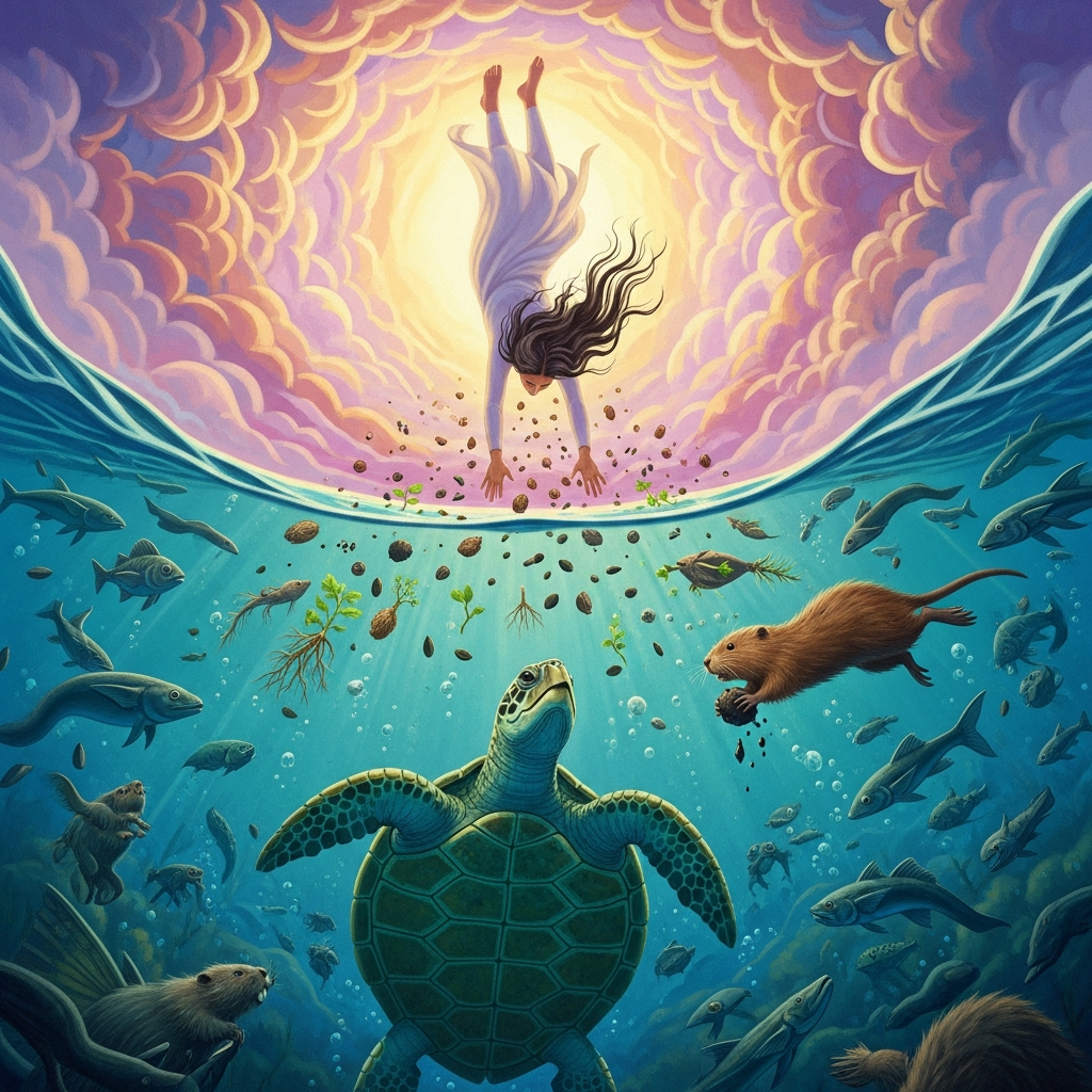Sky Woman Falls onto the Turtle's Back