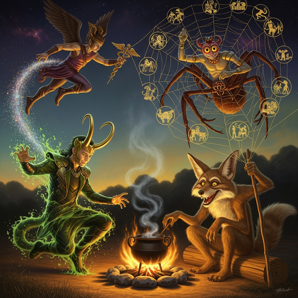 The Trickster Across Traditions: Loki, Anansi, Coyote, Hermes, and Eshu