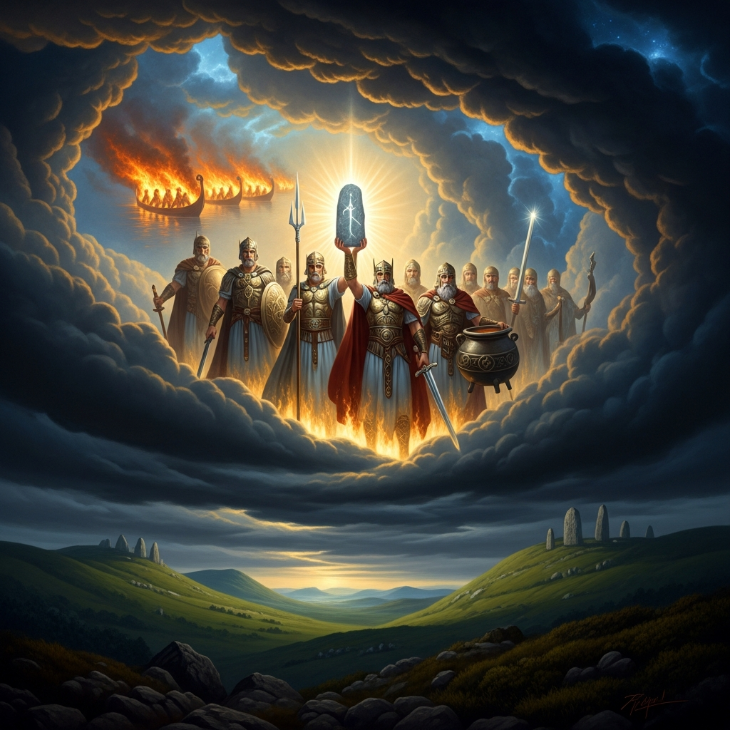 The Tuatha Dé Danann Arrive in Ireland