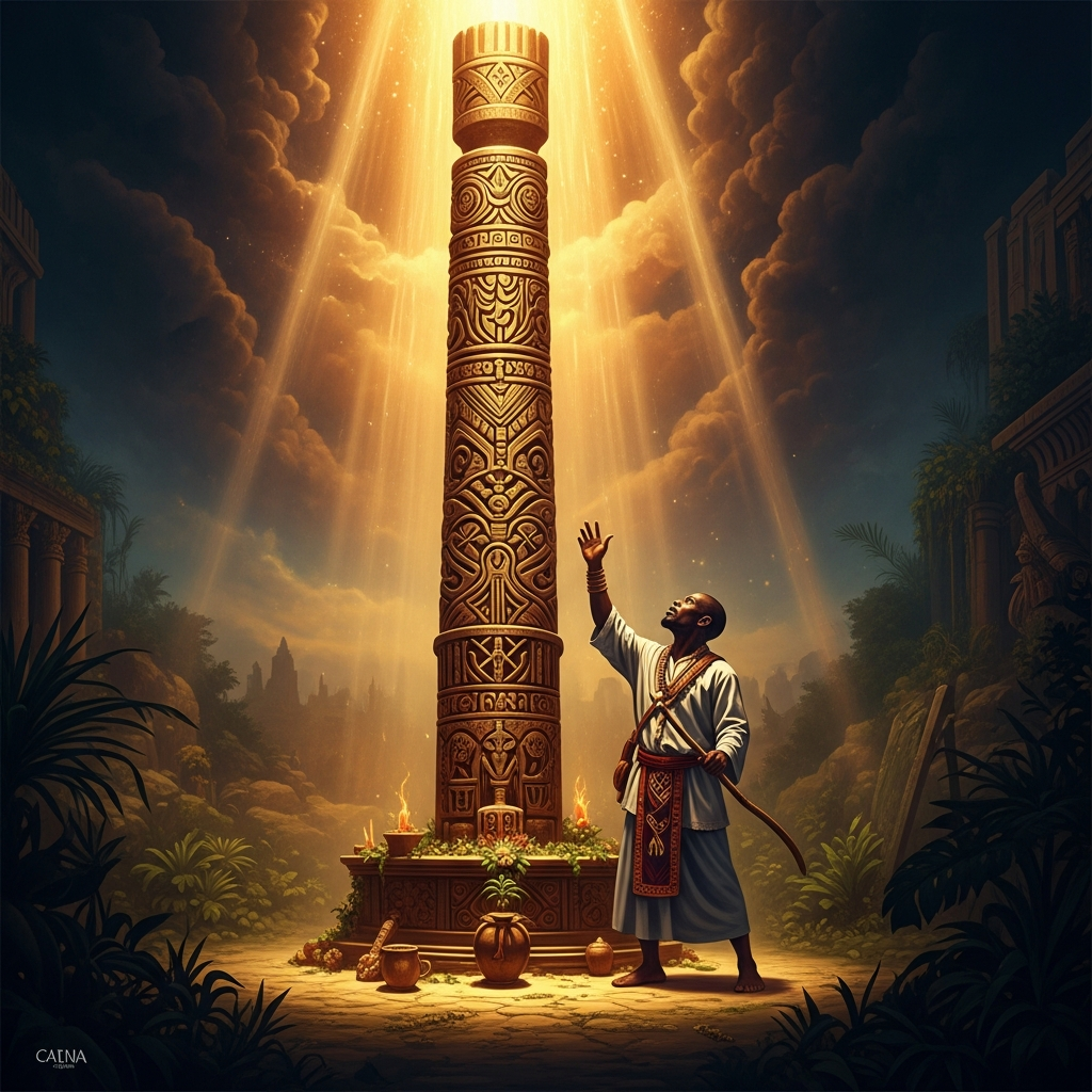 The Houngan Calls the Loa Down the Center Post